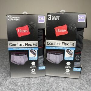 Hanes Comfort Flex Fit Stretch Boxer Briefs Support Pouch 2XL 3 Pack - Lot Of 2